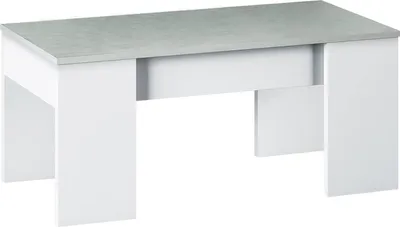 Image de Almas - Table Basse, 100x45x50h cm Blanc, Plateau Relevable avec Rangement