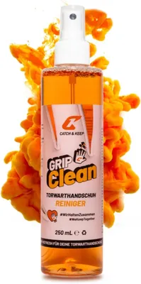 Produktbild von CATCH & KEEP Grip Maximizer Torwarthandschuh Reiniger 250 ml Spray – Tiefenreinigung für Latex & Haftschaum, Grip-Pflege, Handwäsche, Orange