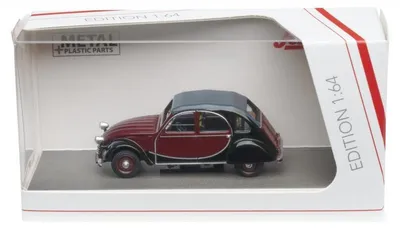 Image de Schuco 1:64, Citroën 2CV Charleston, couleur bordeaux/noir. Modèle réduit en métal de haute qualité, échelle 1:64. Modèle réduit, voiture, objet de collection