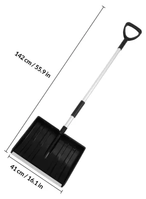 Imagen del producto de Pala para nieve con mango de aluminio, larga, desmontable, para jardín y automóvil