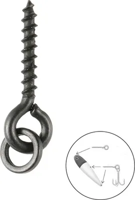 Produktbild von 100 Stück Boilie-Köderschrauben mit Gewinde für Karpfenhaar-Rigs, Haken, Angelzubehör