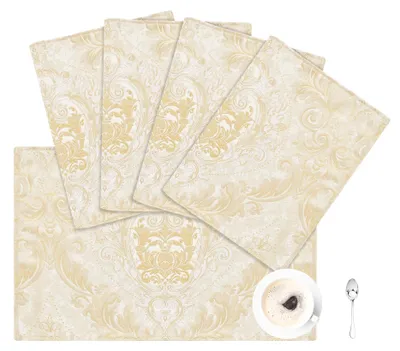 Produktbild von Platzsets 30x45cm, Luxus Tischmatten für Esstisch und Restaurant (Set von 4, Hellgold)