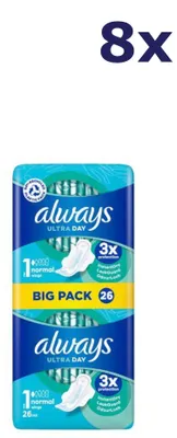 Produktbild von 8x Always Ultra Day Normal Binden – 26 Stück