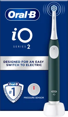 Produktbild von Oral-B iO Series 2 Elektrische Zahnbürste, 3 Putzmodi, Drucksensor, Timer, Forest Green