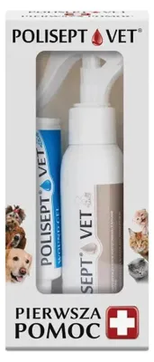 Produktbild von JM SANTE POLISEPT VET FIRST AID Erste-Hilfe-Set für Hunde und Katzen 100+30 ml