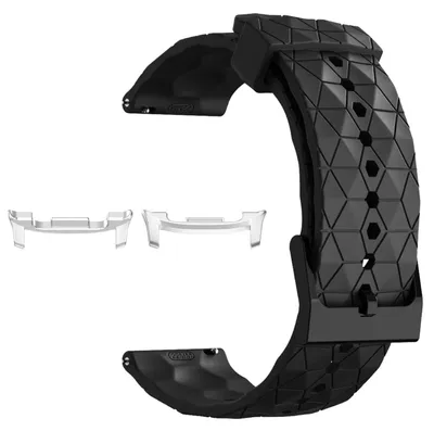 Image de Pour Samsung Galaxy Watch 8 / 8 Classic / Ultra 2 Silicone Football Design Bracelet de remplacement Noir