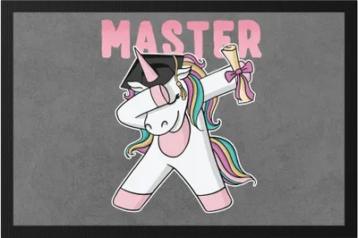 Produktbild von Master Fußmatte  Pferd Einhorn Abschlussgeschenk Dab Cool Humorvoll Geschenkidee