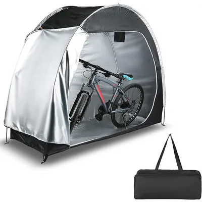 Produktbild von Garagenzelt,fahrradzelt aus 210D oxford,wetterfester fahrradschuppen für 2 räder,Carport mit motorräder und gartengeräte,Lagerzelt 195×80×163 cm