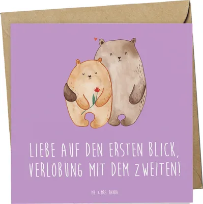 Produktbild von Mr. & Mrs. Panda Grußkarte Verlobung Glaube - Lavendeltraum - Geschenk, Geschenke, Verlobungsfeier, Glückwunschkarte, anlasskarte, Verlobungsgeschenk, Liebe, Klappkarte