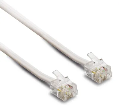 Image de Câble téléphonique RJ11 pour modem, contacts dorés 10 m
