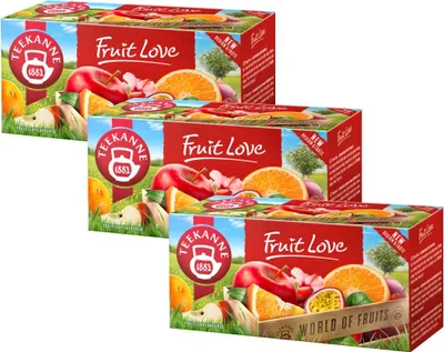 Produktbild von Teekanne Fruit Love Tee 3x 20 Teebeutel - Früchtetee Apfel Passionsfrucht Orange