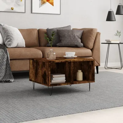 Produktbild von "Rabatt" Couchtisch modern - Wohnzimmertisch - Einfache Montage - Räuchereiche 60x50x36,5 cm Holzwerkstoff - Kaffeetisch CC22583