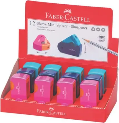 Image de 12x Faber-Castell 182714 Taille-crayon simple SLEEVE MINI assorti