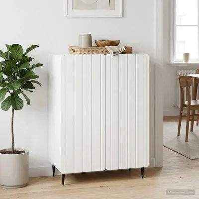 Zdjęcie produktu dla Komoda vidaXL, biała, 66 x 34,5 x 92 cm, materiał drewnopochodny
