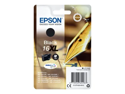 Produktbild von Epson Pen and crossword Singlepack Black 16XL DURABrite Ultra Ink, High (L) Yield, Schwarz, Tinte auf Pigmentbasis, 12,9 ml, 12,9 ml, 1 Stück(e)