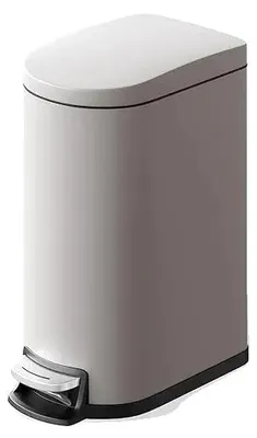 Image de Poubelle, en acier inoxydable, design à pédale, gris