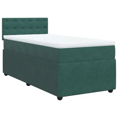 Produktbild von Boxspringbett mit Matratze Dunkelgrün 90x200 cm Samt