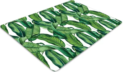 Obrázek produktu pro Podlahová ochranná podložka - Ochranná podložka pod stoličku - Podlahová podložka - 120x90 cm - Botanické listy