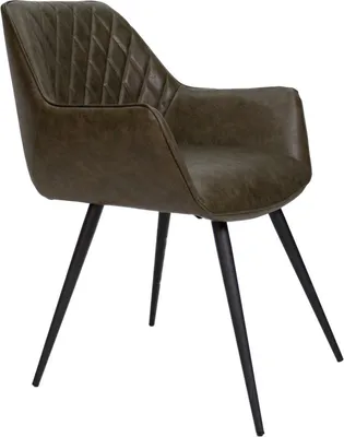 Obrázok produktu pre Jedálenská stolička - zelená - Imitácia kože - kovové nohy - výška sedu 49 cm - 1 ks