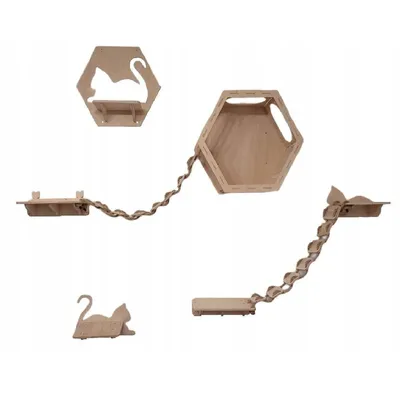 Productafbeelding van Kletterwand voor katten, wandmontage, kattenligplaats, brug, kattenbed, kattenplank, XXL, artikelnummer 9521