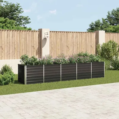 Produktbild von vidaXL Zahradní zvýšený záhon z pozinkované oceli 400x80x77 cm antracitový