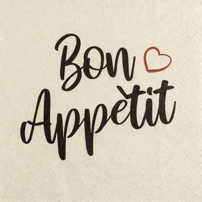 Produktbild von 20 Servietten Eco Line Bon Appètit avec Coeur - Guten Appetit Eco 33x33cm