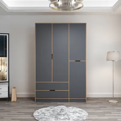 Image de Skye Decor, Elina - 8163, armoire, anthracite, 100 % PANNEAUX DE PARTICULES MÉLAMINÉS, 140 x 52 x 208 cm