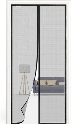 Produktbild von Famanu Fliegengitter Tür 80 x 220 cm - Magnetisch, ohne Bohren, Schwarz