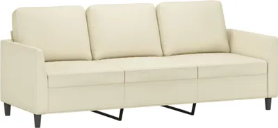Produktbild von vidaXL 3-Sitzer-Sofa Creme 180 cm Kunstleder