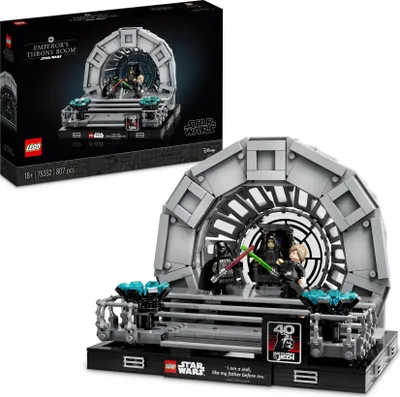 Produktbild von LEGO 75352 Star Wars Thronsaal des Imperators – Diorama, Rückkehr der Jedi-Ritter 40. Jubiläums Set, Sammlerstück Geschenk für Erwachsene mit Luke Skywalker und Darth Vader Minifiguren