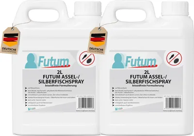 Produktbild von FUTUM 2x2L Silberfische Spray Mittel gegen Silberfischchen Köder Falle Silberfisch Abwehr