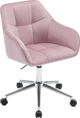 Produktbild von WOLTU Bürohocker Homeoffice Stuhl, Schminkstuhl, höhenverstellbar, mit Armlehnen Samtsitz : Rosa+Silber Farbe: Rosa+Silber