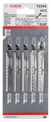 Image de Lame de scie sauteuse T 234 X Progressor for Wood, paquet de 5