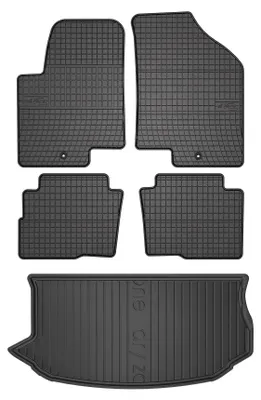 Imagen del producto de Alfombrillas de goma + bandeja de maletero para Kia Soul I 2009-2013 (SUV/crossover) – juego de 5 piezas, , a medida – Wielganizator SolidPRO