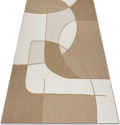 Produktbild von FLAT 48982265 Sisalteppich Geometrisch - naturbeige Strohfarbe, Kordel beige 200x290 cm