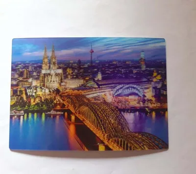 Produktbild von 3 D Ansichtskarte Köln, Postkarte Wackelkarte Hologrammkarte, Kölner Dom, Skyline