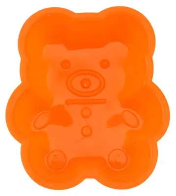 Silikon-Backform Bär, Muffin-Pudding-Geleeform, orange