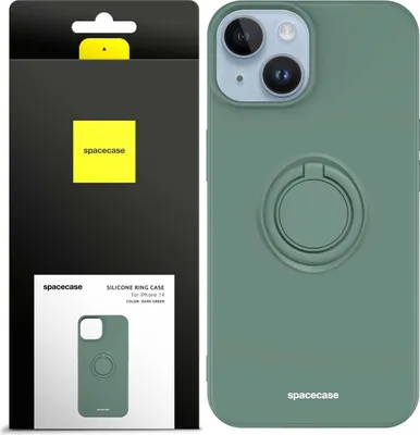 Immagine prodotto di SPACECASE Custodia ad anello in silicone per iPhone 14 verde