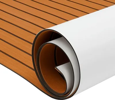 Zdjęcie produktu dla Mata pokładowa do łodzi – samoprzylepna mata piankowa – 270×90 cm – antypoślizgowa – wodoodporna – do pokładów łodzi i jachtów – wygląd tekowy