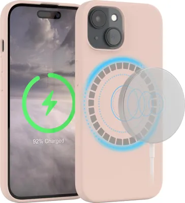 Produktbild von EAZY CASE Silikon MagSafe Handyhülle kompatibel mit Apple iPhone 15 Hülle mit Kameraschutz, Silikonhülle, Schutzhülle Rosa
