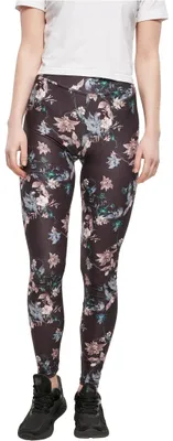 Zdjęcie produktu dla Damskie legginsy Urban Classics Ladies Soft AOP Leggings blacksoftflower – XS