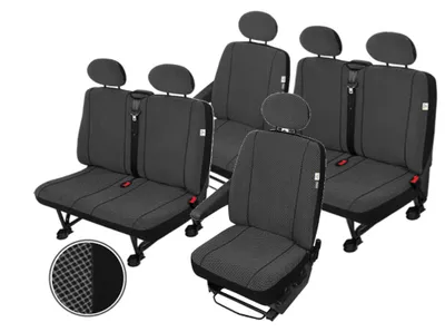 Produktbild von Mercedes Vito W639 Stoff Sitzbezüge Sitzschoner 6 Sitzer Schwarz