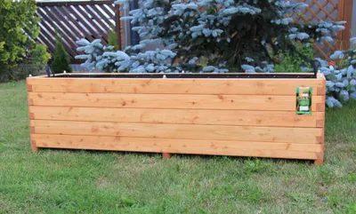 Produktbild von HOQ Pflanzkasten Lärche 180x50x50cm, geschraubt, 5 Lagen, inkl. Vlies, Griffe, gerundete Ecken, 3 Pflanzkastenfüße, für Innen & Außen