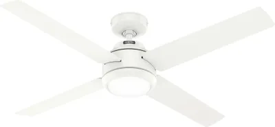 Image de Ventilateur de plafond à basse consommation avec éclairage LED et télécommande Greta Blanc 132 cm
