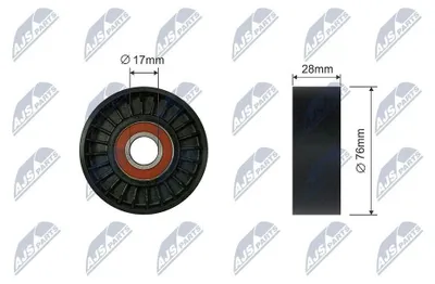 Produktbild von NTY RNK-ME-055 Spannrolle Keilrippenriemen 76mm passend für MERCEDES-BENZ C-Klasse Limousine (W204) C-Klasse T-modell (S204) E-Klasse Limousine (W212)