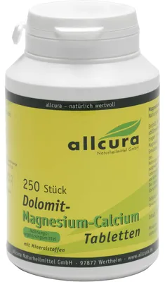 Produktbild von Allcura Dolomit-Magnesium-Calcium Tabletten, 250 St. Tabletten