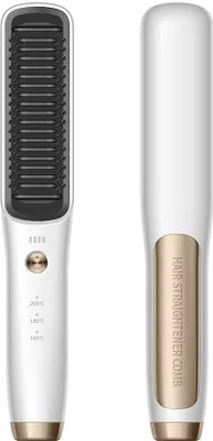 Produktbild von Welikera Glättbürste,Haarglätter mit Verbrühungsschutz,30s schnelles Aufheizen 3 Wärmestufen 160-200℃, Haarglätter Bürste, Automatische Abschaltung,Hair straightener