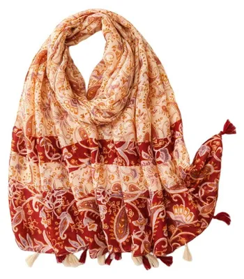 Produktbild von Schal Damen Oversize mit Fransen 180x85 cm Maschinenwaschbar