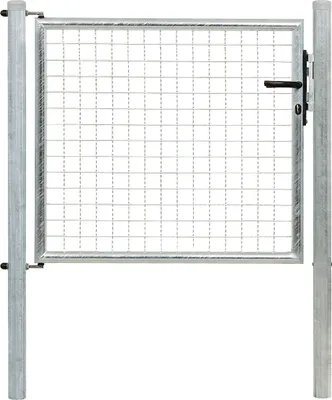 Produktbild von Alberts Wellengitter-Einzeltor mit Zubehör, Breite 100 cm, Höhe 75 cm, feuerverzinkt, zum Einbetonieren, Pfostenstärke 60 mm