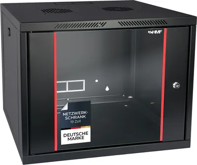 19 Zoll Serverschrank mit 9 Höheneinheiten von HMF mit 45 cm Tiefe in Schwarz